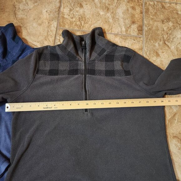 Old Navy Women’s Fleece ½ Zip Pullover Bundle – Size Small – Blue & Grey Plaid - Picture 8 of 9